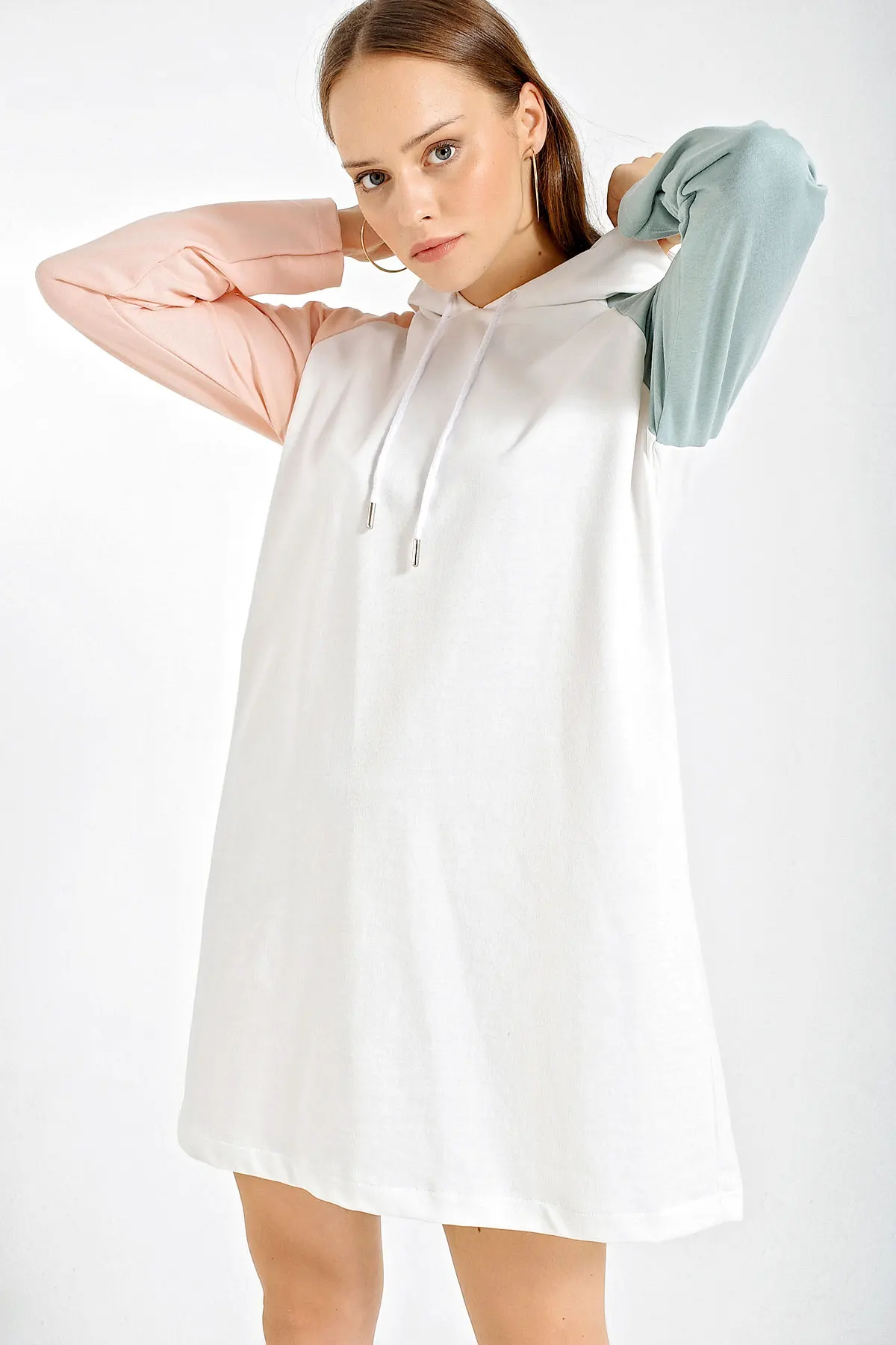 

Double Renli Hooded Sweat TunikKapüşonlular Large Size Sweater Women Pullover Gothic Autumn 2021 Women 'S Clothing Long-Sleeve Top Худи