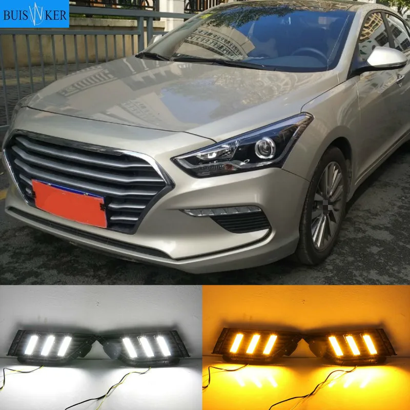 

1Pair LED Daytime Running Light Turning Signal Lamp DRL Day Light Front Bumper Fog Light For Hyundai MISTRA 2017 2018 2019