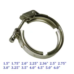 ZUCZUG 1.5 To 6.0 Inch Quick Release V Band Clamp Stainless Steel 304 Exhaust Down Pipe--Clamp Only Not Including Flanges
