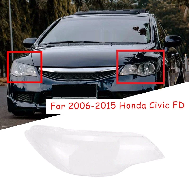 Left+Right for 2006 07 08 09 10 11-15 Honda Civic FD Car Headlight Lens Cover Head Light Lamp Shade Front Auto Light