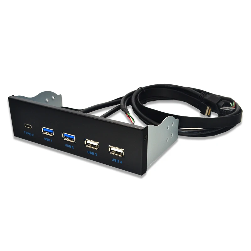 Imagem -06 - Polegada Usb 3.1 Gen2 Painel Frontal Usb Hub Portas Usb 3.0 Mais Portas Usb2.0 Porto Tipo-c com Tipo-e Conector para Desktop pc 5.25