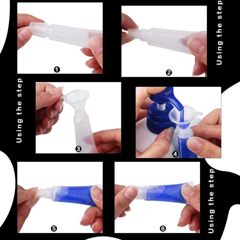 8/10/15 ml 50 Stücke Kunststoff Weiß Mini Lipgloss Leere Tube Make-Up Squeeze Klare Nachfüllung Kosmetik Zauberstab Lipgloss Verpackungsbehälter