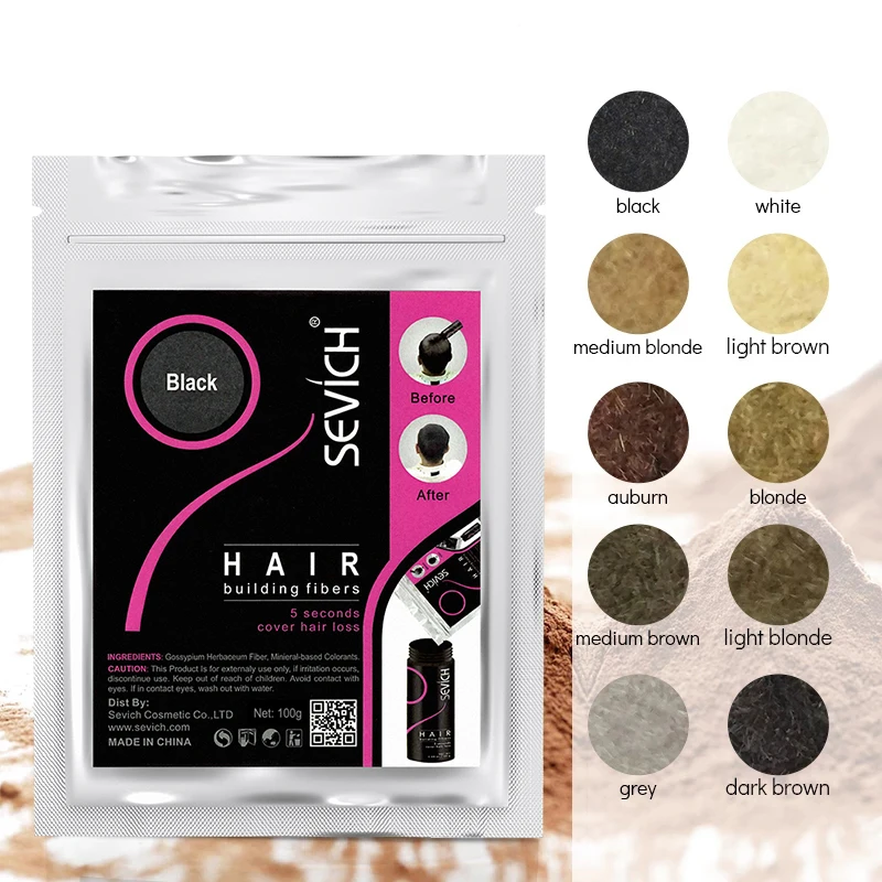 Sevich Blender rambut rontok, 10 warna Keratin penumbuh rambut serat isi ulang Concealer rambut rontok 50g produk perawatan rambut