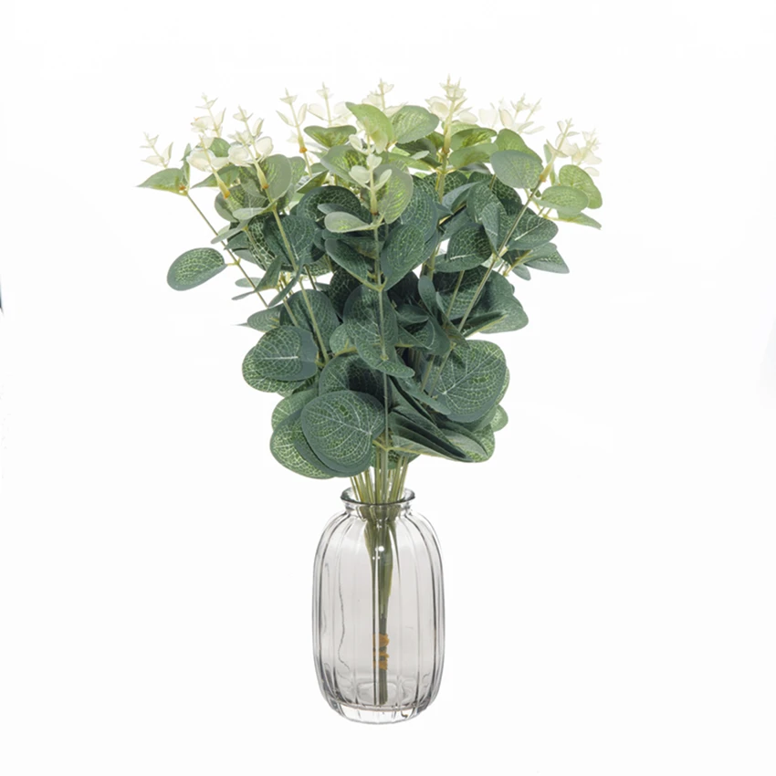 30/50PCS Grüne Gefälschte Pflanzen Seide Eukalyptus Blatt Weihnachten Dekoration Vasen Hause Zimmer Garten Hochzeit Sammelalbum Künstliche Blumen – Detail 6