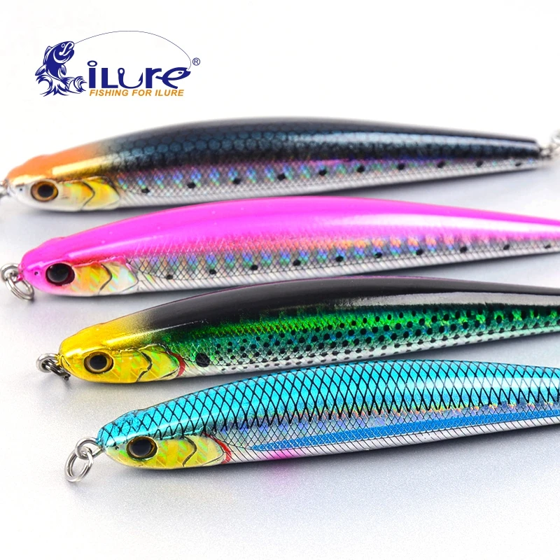 ilure Fishing Hard Lure Bait 95mm 30g Threadfin Shad Fish Bait Ball Glass Pencil Hook VMC Fishing Tackle