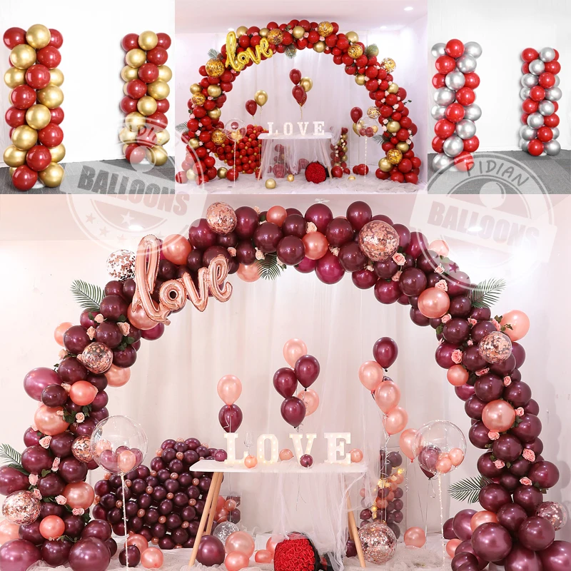 10/12inch Double Layer Cherry Red Balloon Wedding Decoration Balloons Valentine's Day Proposal Birthday Party Baby Shower Globos