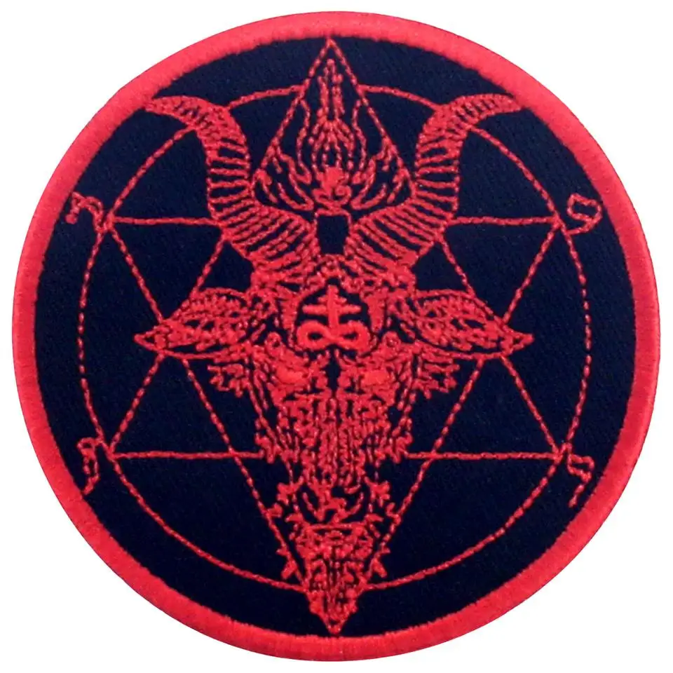 Embird Embroidered Sew On Clothing Patches Satan Pagan Symbols Pentagram Ceo-Friendly Handmade 3D