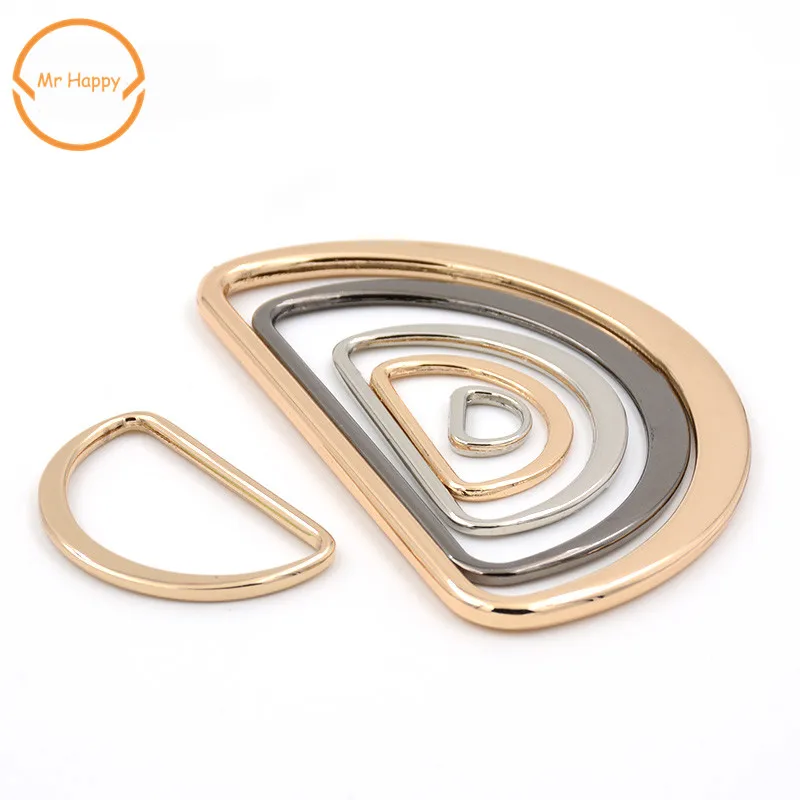 20pcs/lot 15mm/20mm/25mm/30mm/40mm Type D Ring Connection Metal Shoes Bags Purse Strap Buckles DIY Accessories