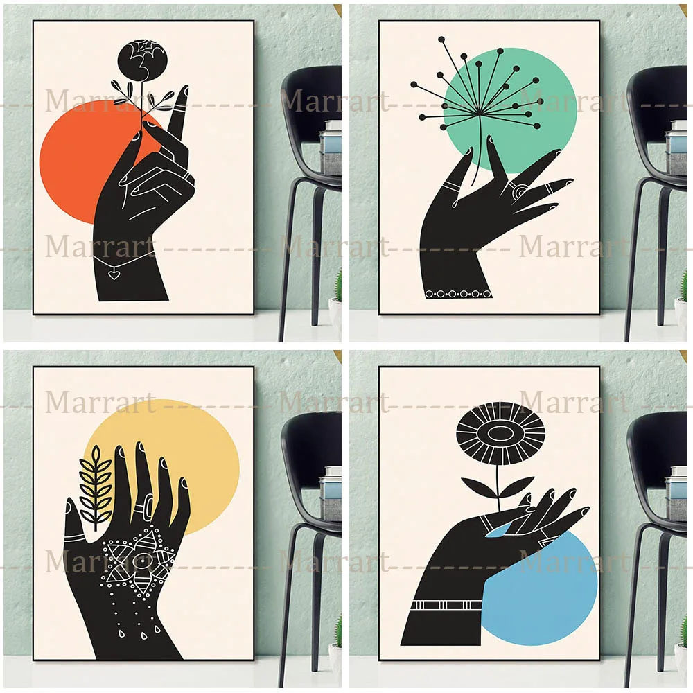 Abstract Hand Art Print Minimalist Hand Drawing Poster And Prints Home Decoration Wall Art Canvas Painting Modern Art Print
