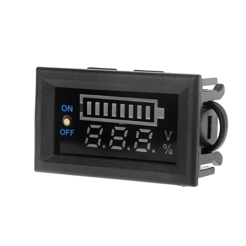 12V Car Lead Acid Battery Charge Level Indicator Battery Tester Lithium Battery Capacity Meter LED Tester Voltmeter Dual Display