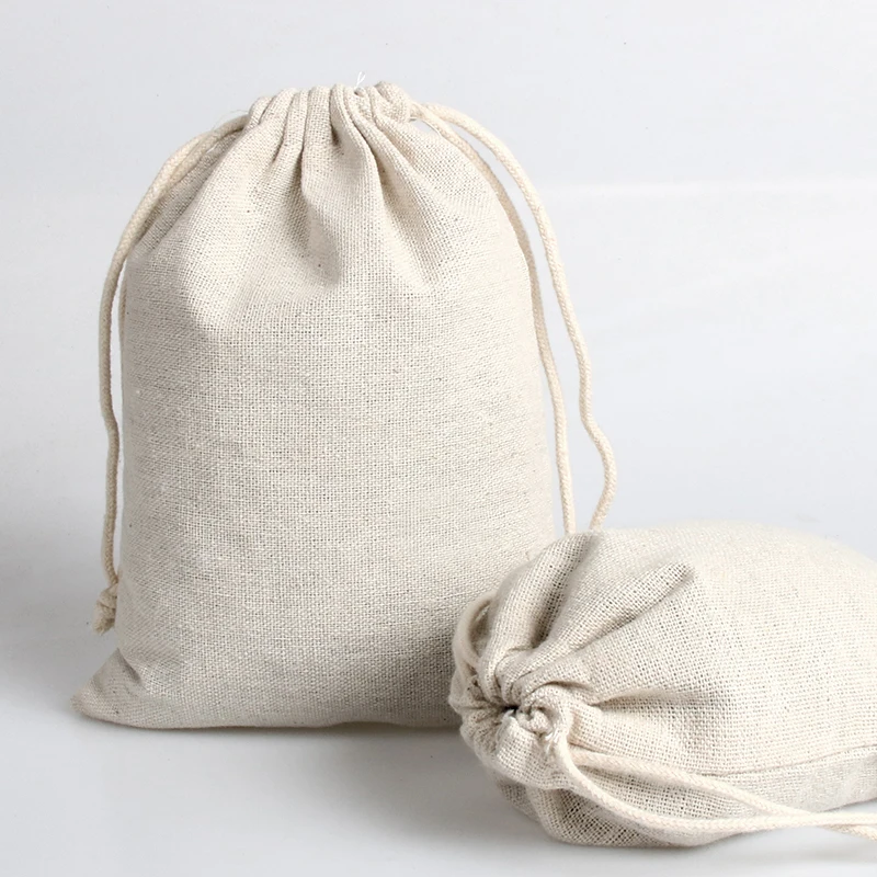 

High quality cotton drawstring jewelry bag pouch cotton fabric gift storagae and packaging dust bag