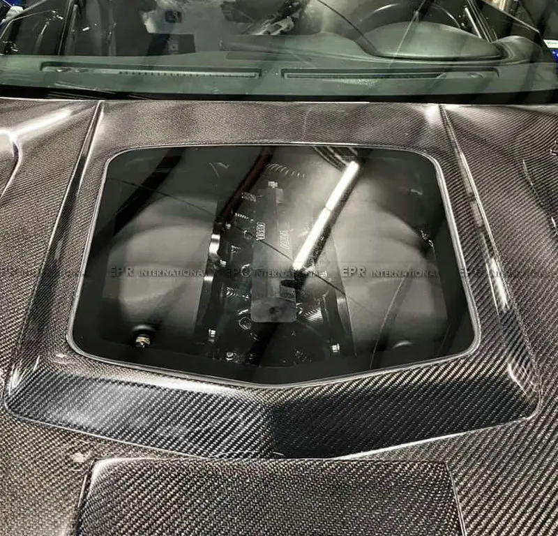 

For Nissan GTR R35 CBA DBA CLR Style Carbon Fiber Side Hood (Engine bay transparent)