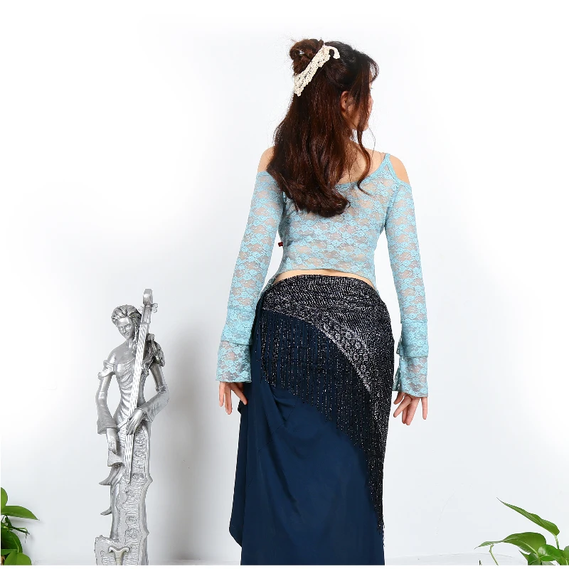 Sexy Lace Bellydance Top women Practice Gypsy clothing Dance DDY01