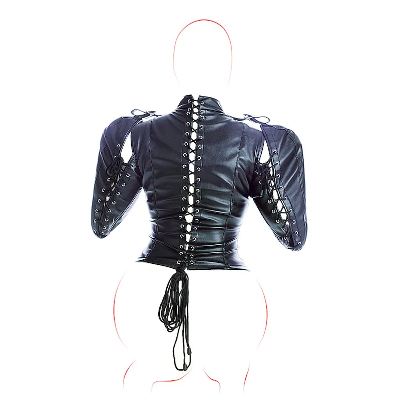 Bdsm Soft Leather Binding Body Strict Kinky Fancy Straitjacket with Slave Role Play Bondage Bag Belt for Men Women Fetish