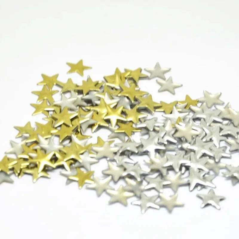 NEW Hot fix Rhinestuds Metal Star Shape Iron On Rhinestones 6mm 8mm 10mm 12mm Gold Silver DIY Accessories