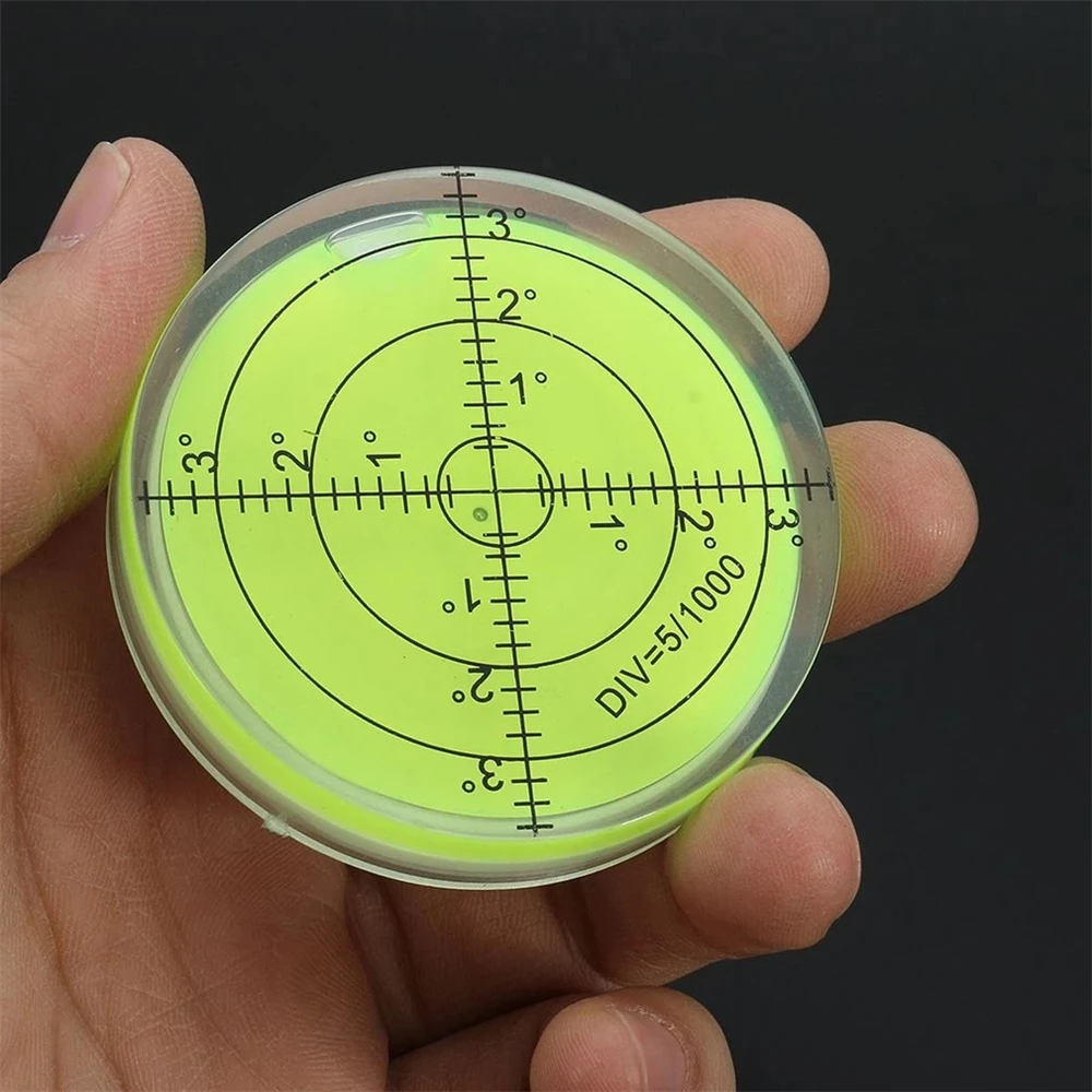 Universal 60*12mm Spirit Bubble level Degree Mark Surface Circular Level Bubble for Measuring Tool Green Color Horizontal Bubble