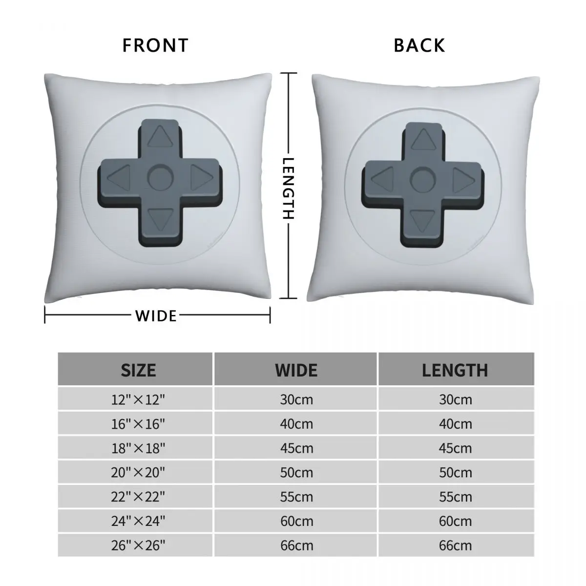 Controller D-pad Square Pillowcase Polyester Linen Velvet Creative Zip Decor Pillow Case Home Cushion Cover