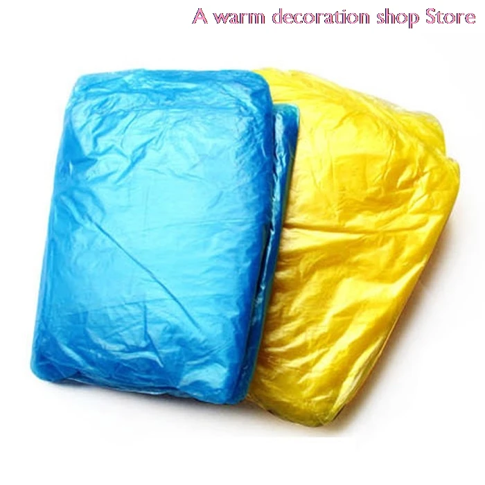 1 Pcs Unisex Wegwerp Regenjas Adult Emergency Waterdichte Kap Poncho Reizen Camping Moet Regen Jas Plastic Pe