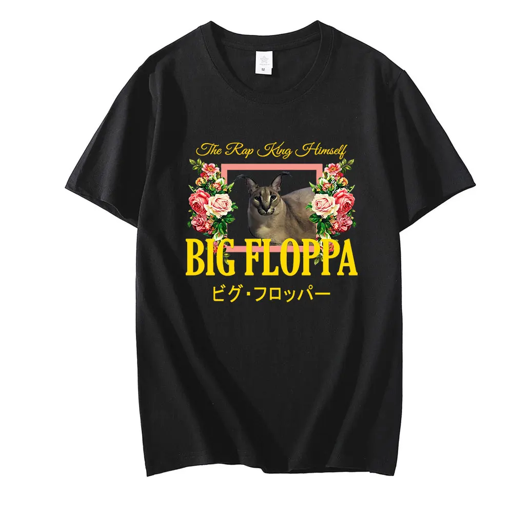 Big Floppa Floral Aesthetic T Shirt 100% Pure Cotton Floppa Big Floppa Meme Floppster New Rapper Big Floppa Meme Gregory The