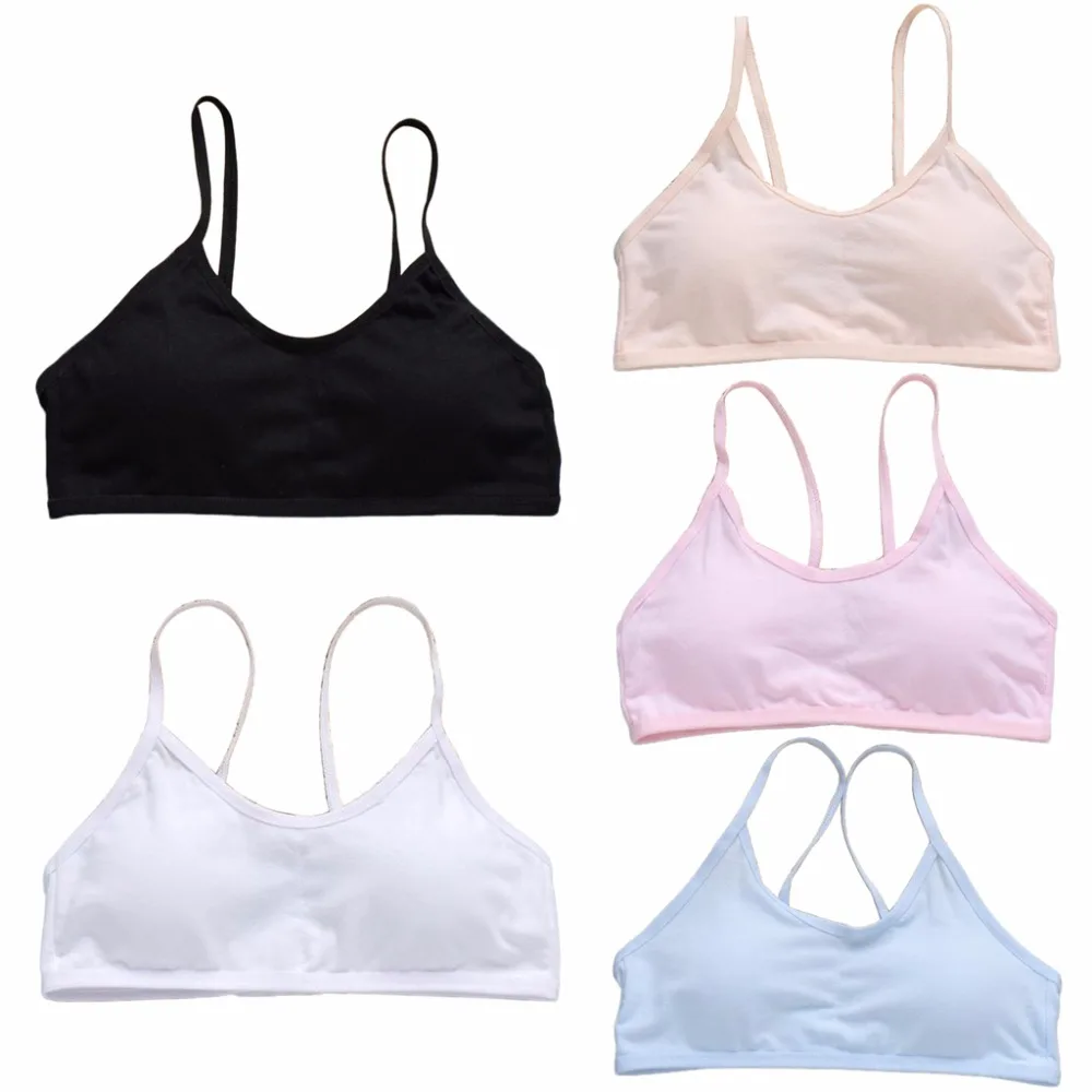 Teen Girls Underwear Soft Padded Cotton Bra Young Girls for Yoga Sports Bra 8-18Y