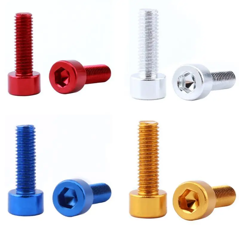 4 Pcs/lots Bicycle Kettle Rack Color M5*15mm Aluminum Alloy Screw Holder Bolts Mountain Folding Car Bicycle Accessories 7 Colors