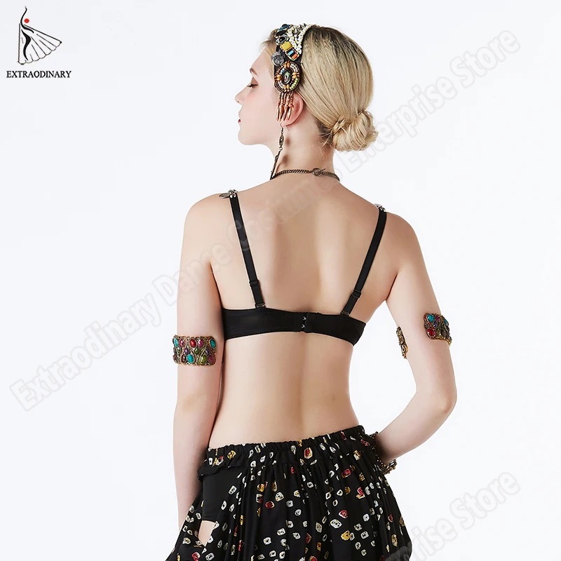 New ATS Tribal Bra Belly Dance Bra Push Up Beaded Coins Vintage Gypsy Women Hand Bellydance Clothes Top Costumes Style