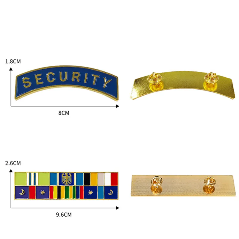 Security Guard Badge Imperial Eagle Emblem Ribbon Honor Medal Brooch Pendant