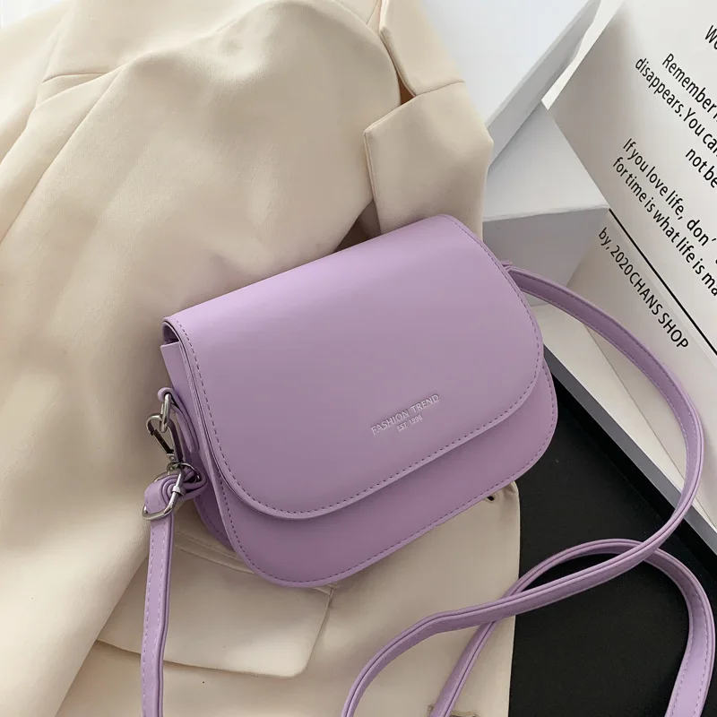 Yogodlns Trendy Sattel Schulter Tasche Frauen PU Leder Umhängetasche Einfache Feste Farbe Klappe Umhängetasche Designer Handtaschen Beutel – Detail 21