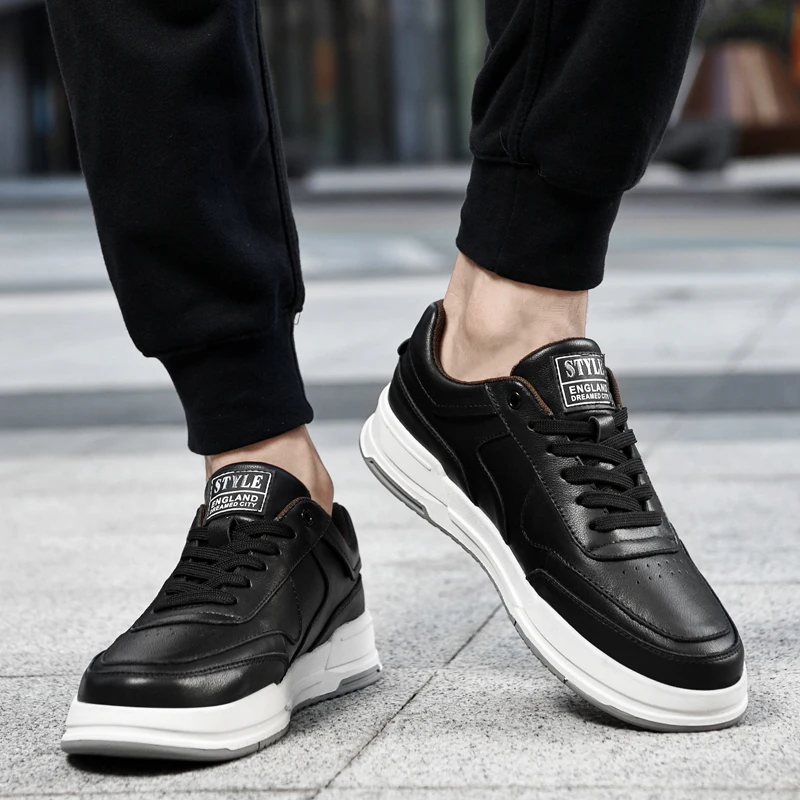

Men's casual shoes comfortable breathable all-match wear-resistant round-toe lace-up men's sports shoes black white 38-45