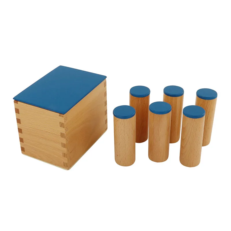 Montessori Learning Material International Version Sound Boxes Wooden Beech Blue Red Painting Sensorial Exercise Educational Toy