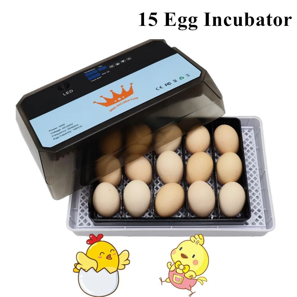 

15 Egg Incubator Hatchery Farm Hatchery Incubator Brooder Machine Full Automatic Incubator Eggs Quail Goose Brooder 40% off