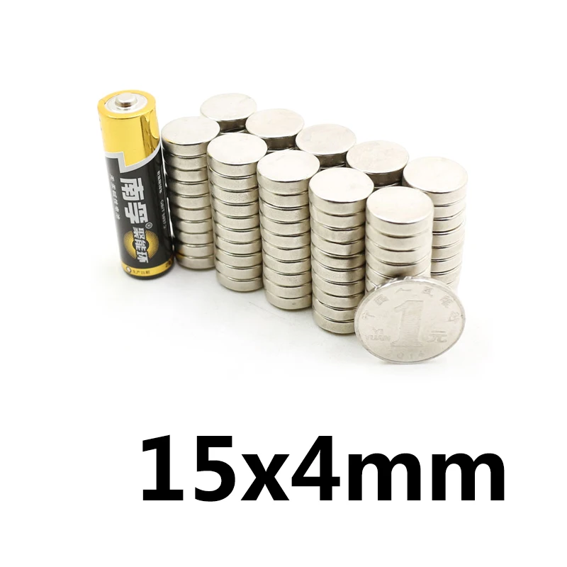 10/20/50pcs 15x4 mm Strong Cylinder Rare Earth Magnet 15mmx4mm Round Neodymium Magnets 15x4mm Mini Small Magnet 15*4 mm