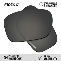 Firtox Anti-Seawater Polarized Lenses Replacement for-Oakley Holbrook OO9102 Sunglasses (Lens Only) - Black