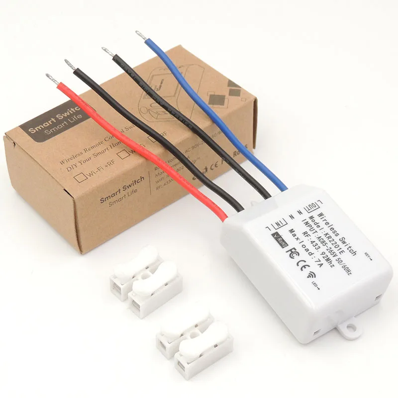 433Mhz Universal Wireless remote control Light Switch AC 110V 220V 7A 1CH RF Relay receiver and Transmitter for Lighting Bulb