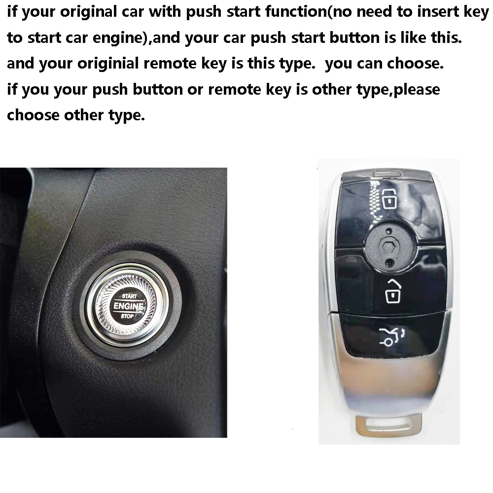 For Mercedes Benz E Class Year 2015-2020 Add Remote Starter System and Keyless Entry System Update New Remote Key