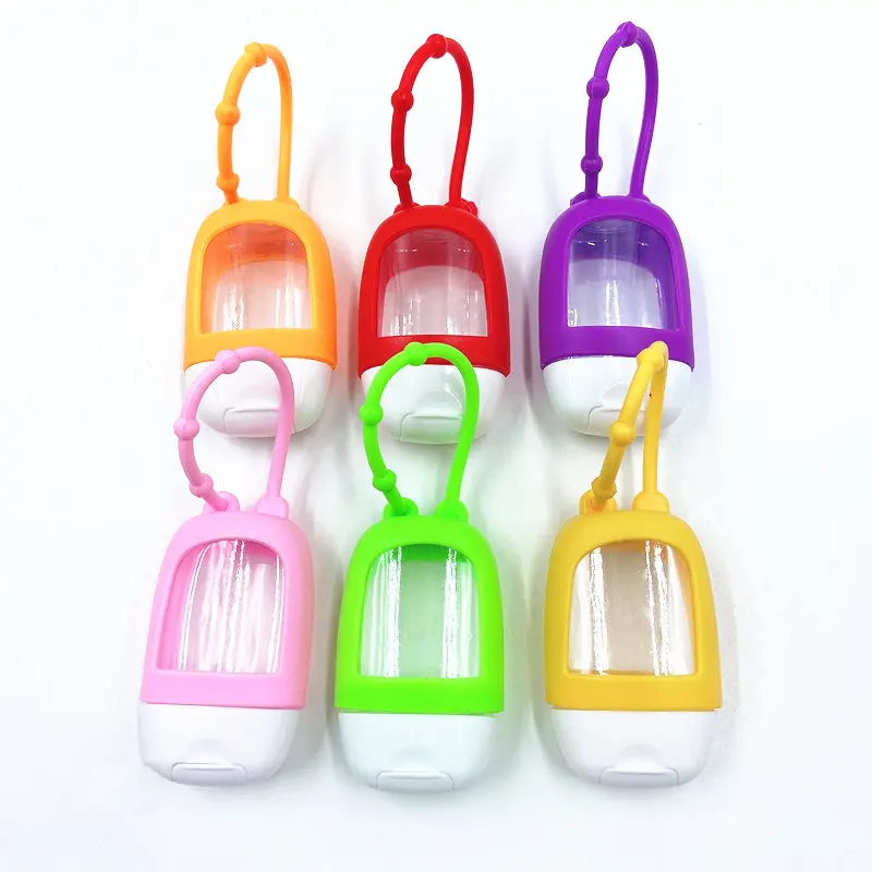 1 Pc 30ml  Portable Mini Empty Bottle Traveling Refillable Bottle Silicone Protective Cover Hand Sanitizer Sub Bottle