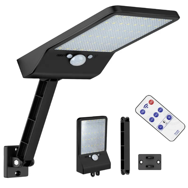 

6remote control solar street light 48 LED Solar Lights Outdoor Waterproof Motion Sensor Wall Light For Gard spot flood