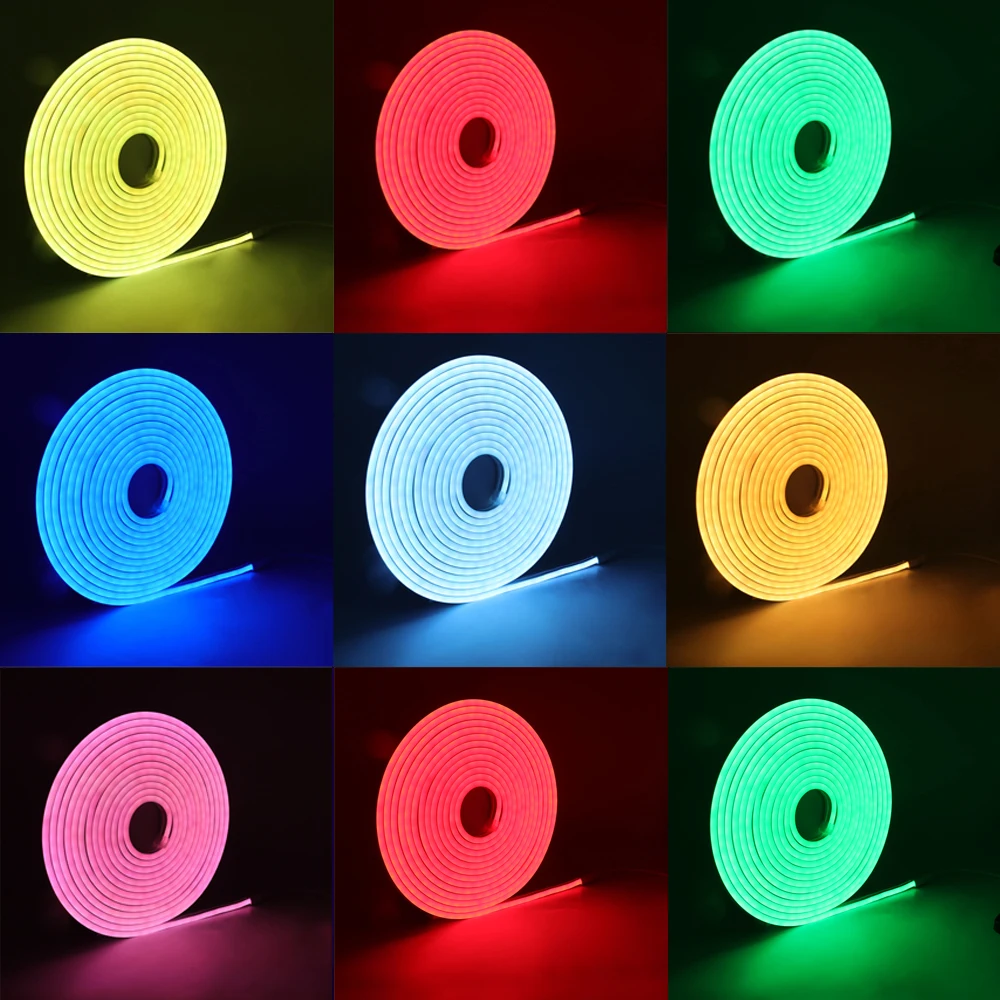 12V listwy RGB LED lampa neonowa z Bluetooth pilot aplikacji sterowania 1/2/3/4/5M lampa neonowa taśma wodoodporna ściemniania dla oświetlenie