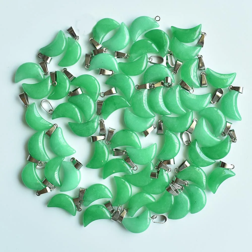 Hochwertige, sortierte Anhänger in Halbmondform aus Naturstein für die Herstellung von DIY-Schmuck. Großhandel 50 Stück/Los kostenlos. – Detail 12