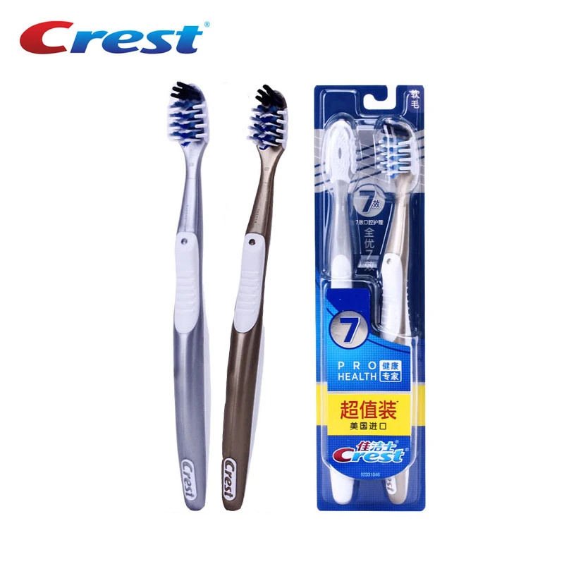 

Original Crest Toothbrush Ultra Soft Bristle Seven Effect Dental Tooth Rages Bamboo Manual Tooth Brush Vibrator Brushes 2Pc/pack