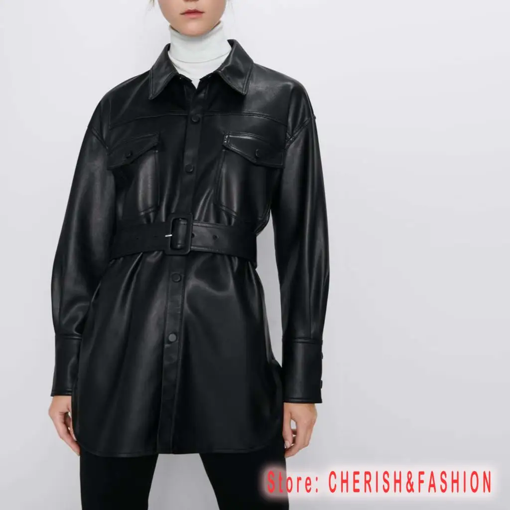 Nice New Pu Leather Jacket Women Fashion Bright Colors Black Motorcycle Coat long Faux Leather Biker Jacket Soft Jacket Female