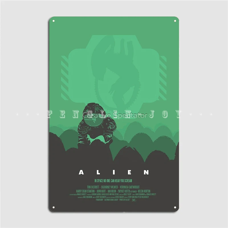 Ridley Scott's Alien Print Sigourney Weaver As Ripley Metal Sign Wall Pub Club Bar Design Plates Tin Sign Poster