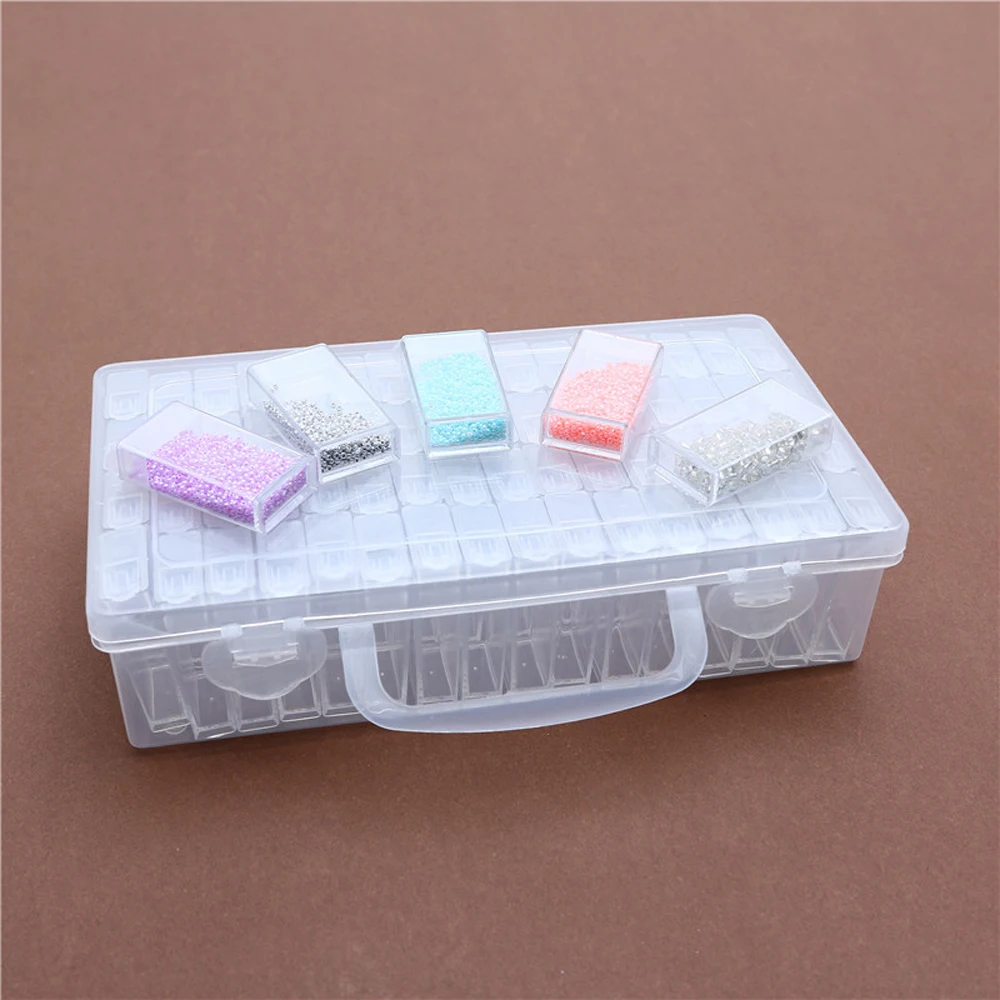 

64Pcs Diamond Painting Convenience Tools Beads Container Rhinestone Diamond Storage Accessory Box DIY Beads Plastic Box