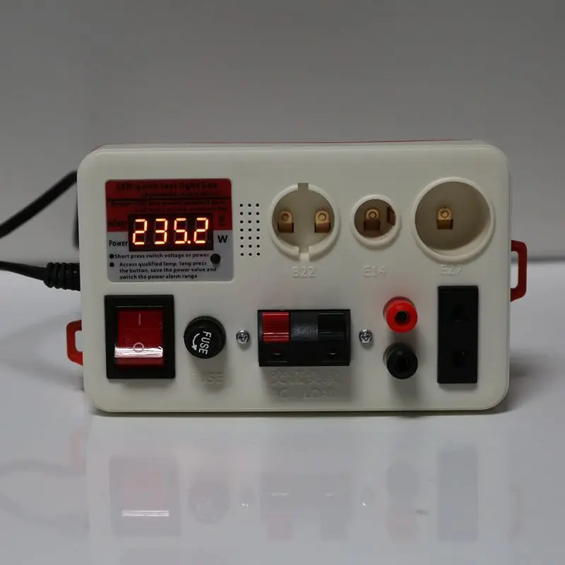 LED Fast Lamp Tester LED Light Lamp Voltage Power Tester Checkerboard 220V EU Plug Lamp Test Box with display