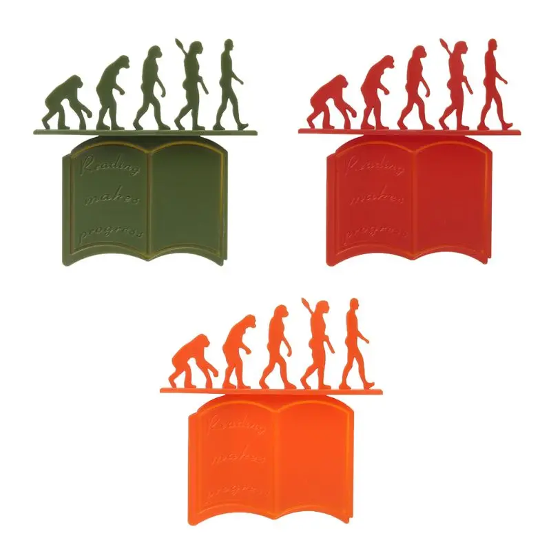 1Pc Creative Theory of Evolution Bookmark 3D Silicone Reading Bookmarks Book Holder Gift For Children