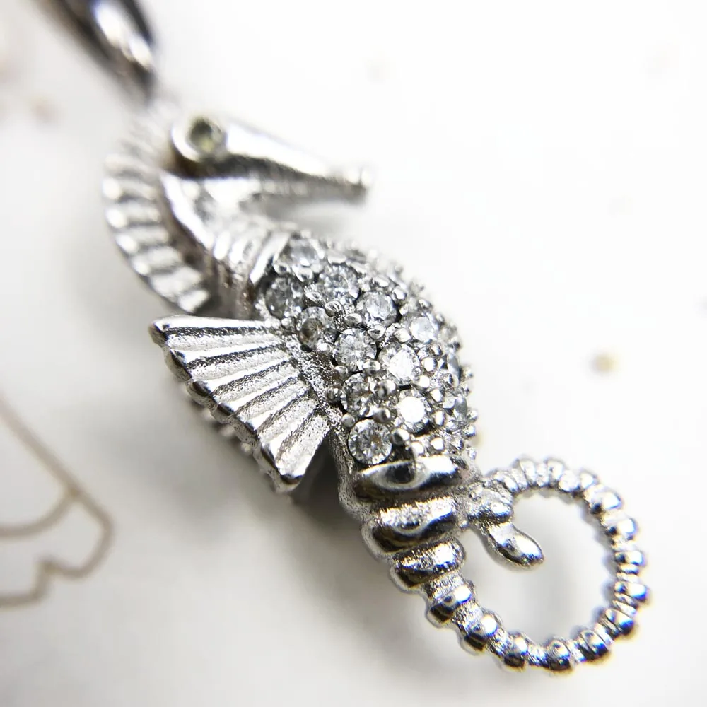 Oryginalny 925 Sterling Silver DIY wisiorek z amuletem konik morski Ocean koraliki prezent kobiety mężczyźni do sprzedaży hurtowej biżuterii — zdjęcie 7