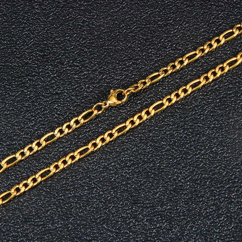 Modische Neue Figaro-Kettenhalskette für Männer Punk Silberfarben Edelstahl Lange Halskette Männer Hip-Hop Schmuck Geschenk – Detail 4