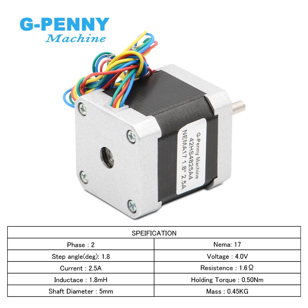 Free shipping! NEMA17 stepper motor 5.0kg.cm 42x48mm stepping motor 2.5A 71Oz-in 0.50Nm for CNC & 3D printer