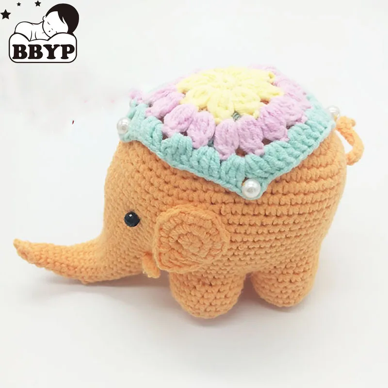 

Creative Handmade knitting Elephant Doll Animal Stuffed Plush Toy Baby Soothing Baby Sleeping Toy Gifts for Kids Home Decr