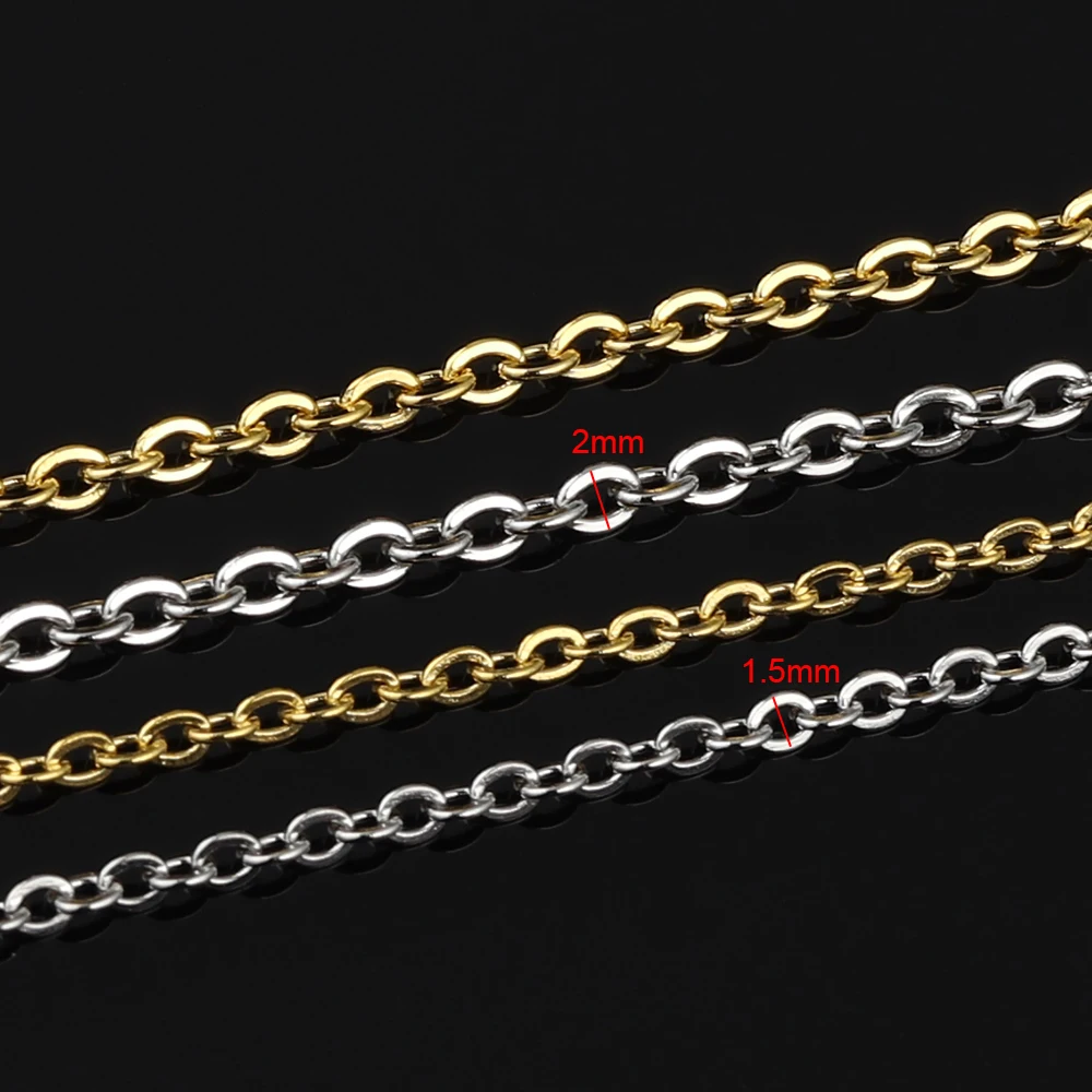 5 Meter 2mm Edelstahl-Gliederketten Halsketten DIY Schmuckherstellung Zubehör Handgemachtes Kunsthandwerk Körperketten – Detail 6